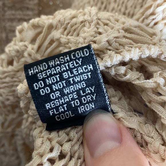 BCBGMaxAzria tape knit sweater cardigan with crochet borders size S - Picture 9 of 9